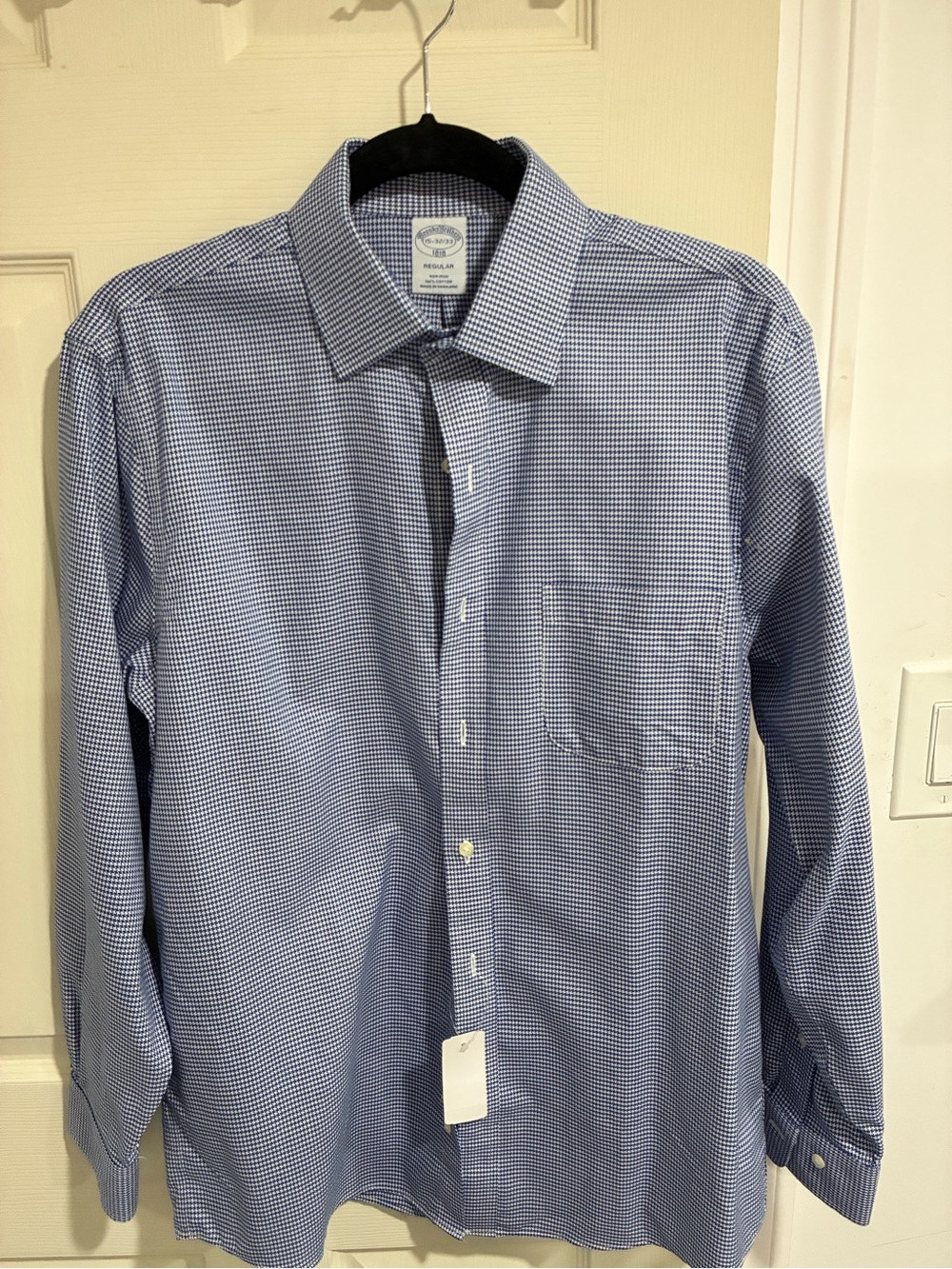 Brooks Brothers Blue Micro-Check Dress Shirt